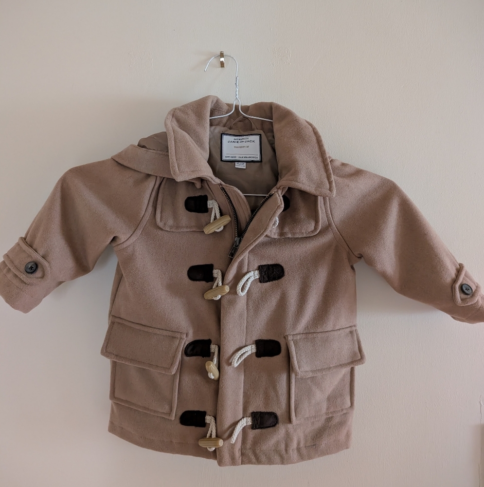 Janie And Jack Tan Kids' Peacoat (Toddler 12-18 months)